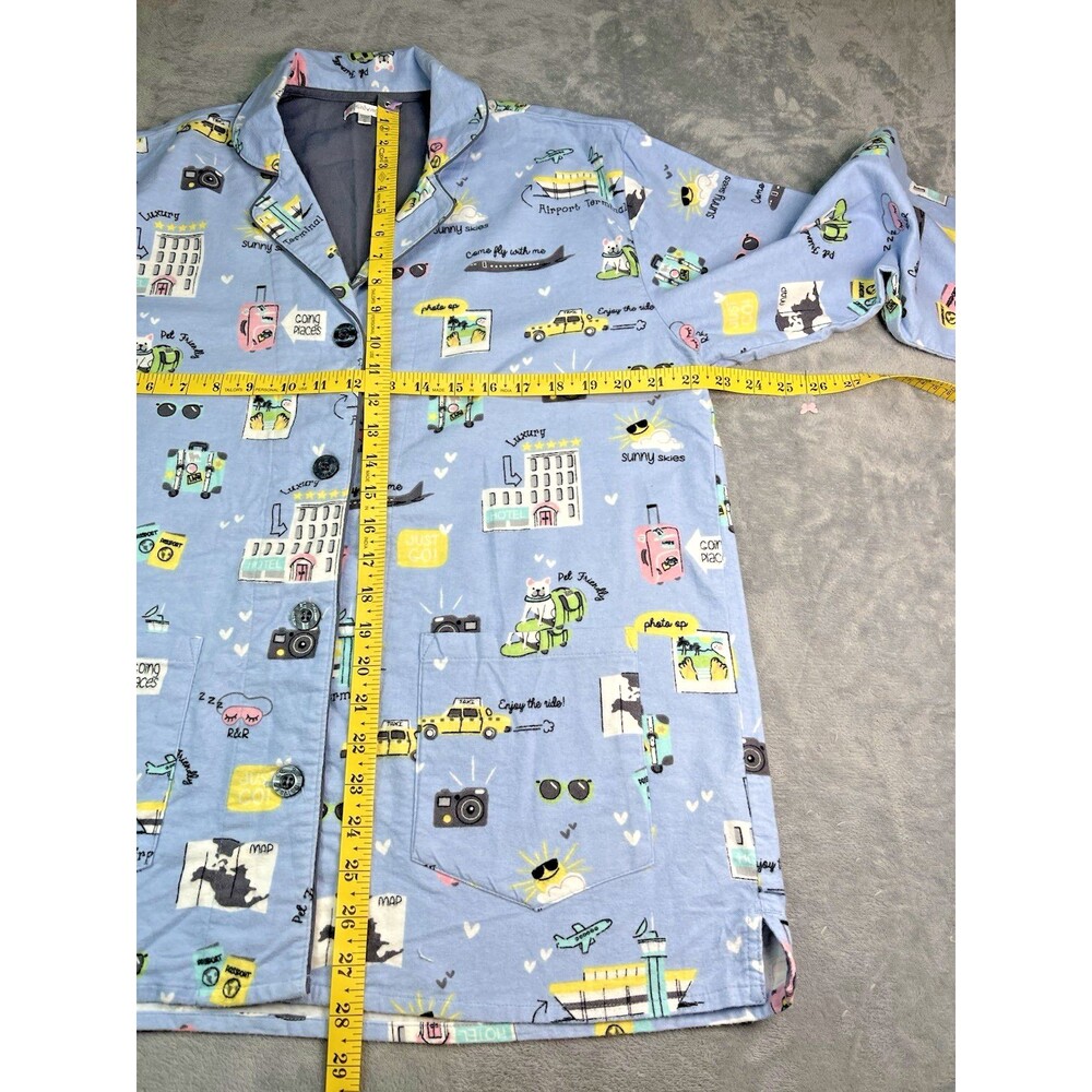 PJ Salvage womens NEW pajama set 'Airport Travel' collegiate soft oversized sz S - Picture 5 of 12